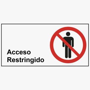 ACCESO RESTRINGIDO TAMAÑO 34X17CM