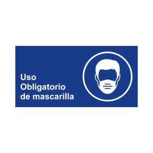 Uso Obligatorio de Mascarilla - TAMAÑO 34X17CM