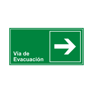 Vía de Evacuación Derecha - TAMAÑO 34X17CM